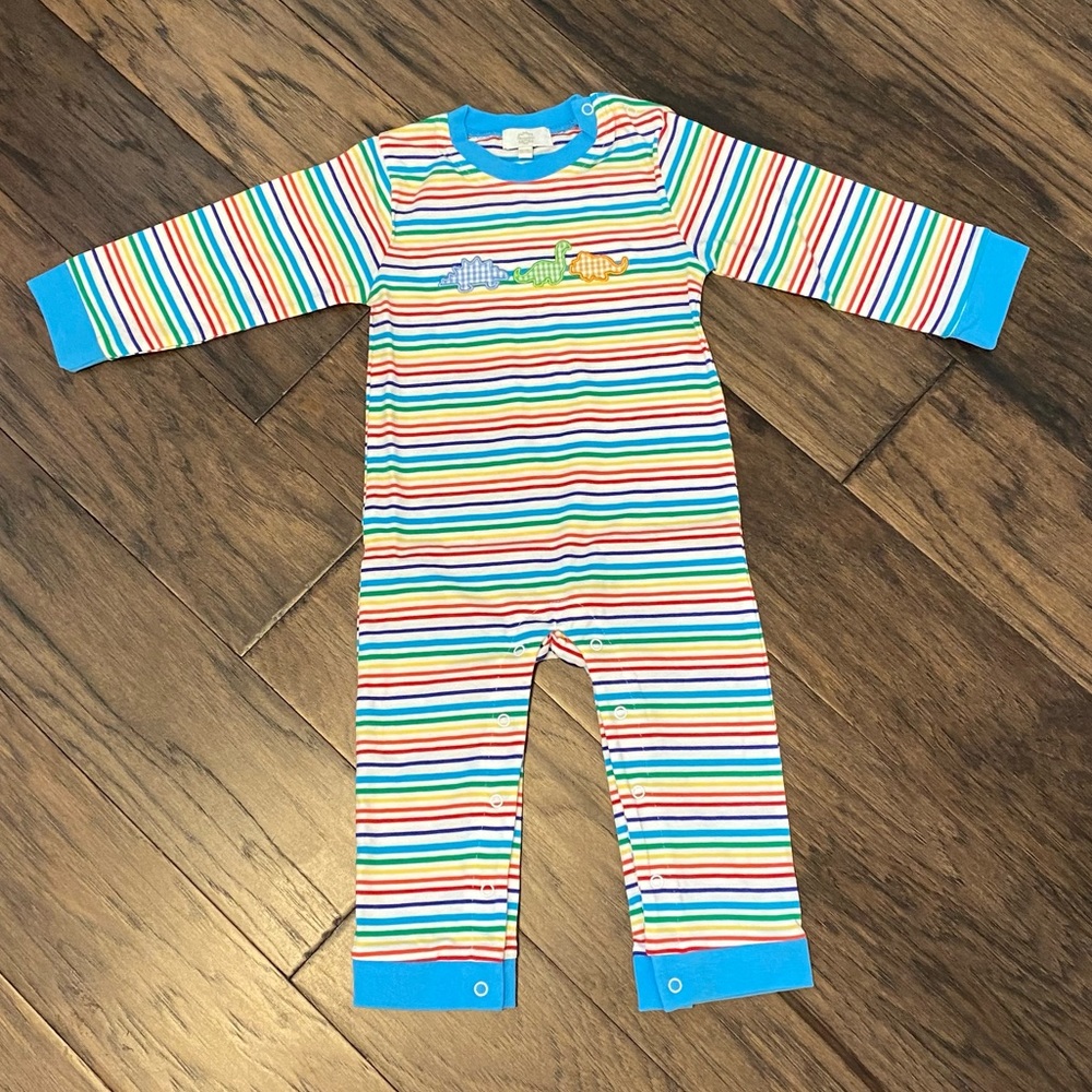 🌸NWOT🌸 Boy Size 18-24 Month Stripe Dino Romper